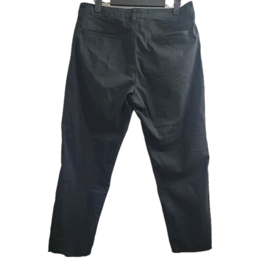 Frank & Eileen Wicklow Italian Chino Pants Wmns 10 Black Tuxedo Cropped Raw Hem - Picture 8 of 8